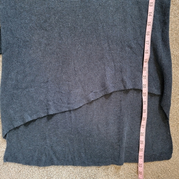 Eileen Fisher Wool Alpaca Blend Hi Low Knit Sweater Slate Blue Luxurious Size XS - Picture 9 of 9